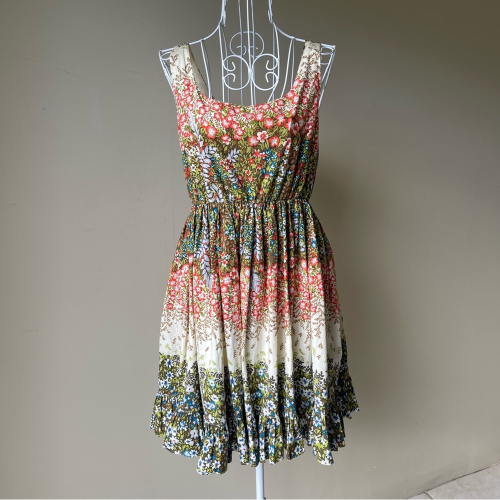 Alice + Olivia Floral Sleeveless Mini Dress – Cotton and Silk Blend, Size S